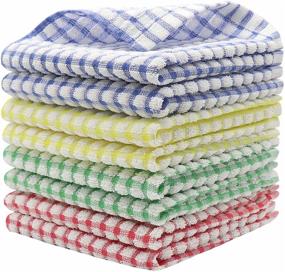 img 4 attached to 🧼 Premium HFGBLG 100% Cotton Dish Rags: Bulk Dish Towels, Set of 8 Kitchen Towels - Soft, Absorbent, Mix Color Cleaning Cloths