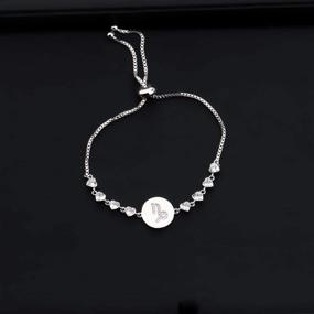 img 1 attached to ENSIANTH Zodiac Sign Adjustable Bracelet - Sliver Birthday Gift for Women and Girls