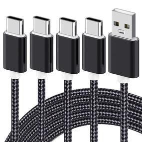 img 4 attached to Пакет USB C кабелей - 4 в 1 (0.8/3.3/3.3/6.6FT) Нейлоновый оплетенный зарядный кабель Type C - Быстрая зарядка USB A кабеля Type C для Samsung Galaxy S10 S9 Note 9 8, LG G7 V30 V20 G6, Moto G7 G6 и другие USB C зарядные устройства.