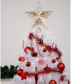 img 2 attached to 🎄 Lulu Home Golden LED Christmas Tree Topper - 11.8" X 9.5" - Festive Lighted Xmas Tree Ornament Decoration