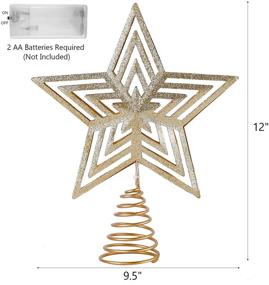 img 3 attached to 🎄 Lulu Home Golden LED Christmas Tree Topper - 11.8" X 9.5" - Festive Lighted Xmas Tree Ornament Decoration