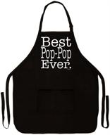 🔥 top-rated pop-pop apron: perfect for kitchen, bbq, barbecue, cooking, baking - dual pocket design логотип