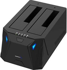 img 2 attached to 💾 Sabrent USB 3.0 to SATA I/II/III Dual Bay External Hard Drive Docking Station | 2.5/3.5in HDD, SSD | Hard Drive Duplicator/Cloner Function | Support up to 10TB (EC-HD2B)