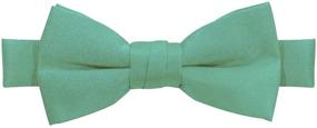 img 2 attached to Premium Quality Jacob Alexander Kids Pretied Banded Solid Color Bowtie for Boys - Adjustable & Stylish