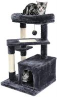 🐱 premium superjare cat tree with bonus scratching board, plush perch, and dangling ball - pet play condo furniture for kittens and cats logo