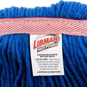 img 1 attached to 🧼 Libman Commercial 968 Medium Wet Mop Head, 20oz, Blue (Pack of 6) - Cotton & Polyester Blend, Looped-End