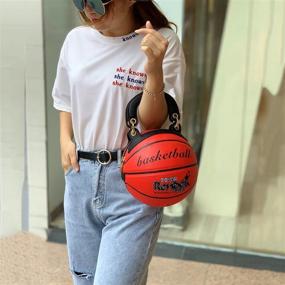 img 3 attached to Basketball-Inspired Handbags: Trendy PU Tote Purse with Adjustable Strap for Women & Girls