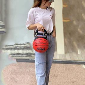 img 2 attached to Basketball-Inspired Handbags: Trendy PU Tote Purse with Adjustable Strap for Women & Girls