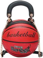 basketball-inspired handbags: trendy pu tote purse with adjustable strap for women & girls logo