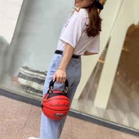 img 1 attached to Basketball-Inspired Handbags: Trendy PU Tote Purse with Adjustable Strap for Women & Girls