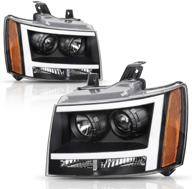 🚗 premium led drl projector headlight assembly for 2007-2013 chevy avalanche pickup truck & 07-14 chevy suburban/tahoe - sleek black housing | suv/pickup truck replacement by autosaver88 logo