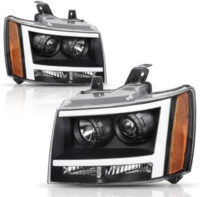 img 4 attached to 🚗 Premium LED DRL Projector Headlight Assembly for 2007-2013 Chevy Avalanche Pickup Truck & 07-14 Chevy Suburban/Tahoe - Sleek Black Housing | SUV/Pickup Truck Replacement by AUTOSAVER88