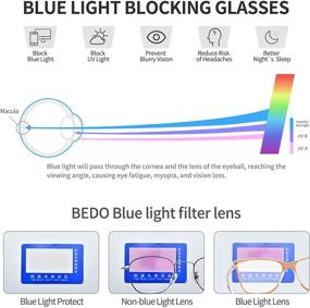 img 2 attached to BEDO Square Nerd Eyeglasses Frame - Blue Light Blocking Glasses for Anti Blue Ray, Computer Gaming