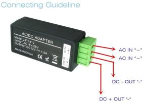 img 3 attached to 🔌 Преобразователь BeElion 24V в 12V для видеокамеры CCTV: адаптер питания 1.5A с пигтейлом и мужским разъемом DC