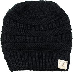 img 4 attached to 🧶 C.C Kids' Cozy and Stylish Knit Ski Beanie Hat for Children