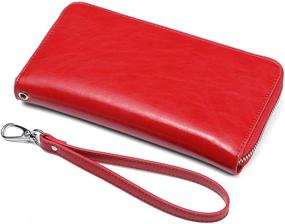 img 1 attached to 👜 Huztencor Checkbook Passport Wristlet: Stylish Blue Women's Handbags & Wallets