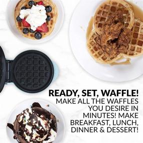 img 2 attached to 🧇 Nostalgia MWF5AQ MyMini Aqua Electric Waffle Maker - 5-Inch Cooking Surface for Hash Browns, French Toast, Grilled Cheese, Quesadilla, Brownies, and Cookies