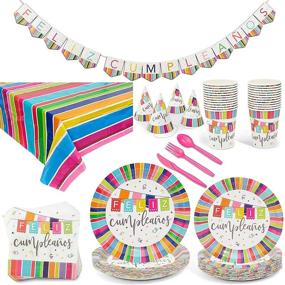 img 4 attached to 🎉 Birthday Party Supplies - Happy Birthday Decor Set with Plates, Cups, Napkins (24 Guests)