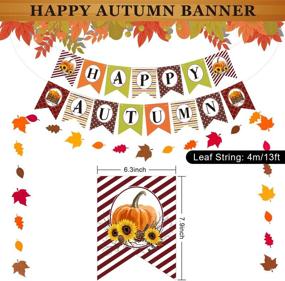 img 1 attached to Whaline Fall Party Decoration Set: Maple Leaves Banner, Orange Paper Fans, 🍁 Pom Poms, Swirls & Autumn Bunting Garlands for Thanksgiving, Fall Wedding & Birthday Parties