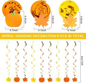 img 2 attached to Whaline Fall Party Decoration Set: Maple Leaves Banner, Orange Paper Fans, 🍁 Pom Poms, Swirls & Autumn Bunting Garlands for Thanksgiving, Fall Wedding & Birthday Parties