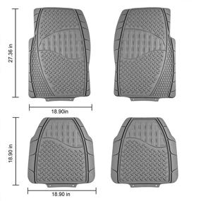 img 2 attached to 🚗 Универсальный комплект резиновых ковриков для автомобиля AUGUST AUTO для всех погод - подходит для седанов, внедорожников, грузовиков и фургонов, комплект из 4 частей.