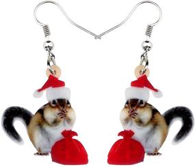 img 4 attached to BONSNY Acrylic Christmas Squirrel Earrings