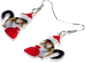 img 2 attached to BONSNY Acrylic Christmas Squirrel Earrings