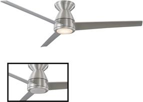 img 2 attached to 🔌 Smart Flush Mount Ceiling Fan with LED Light Kit and Remote Control - Tip Top Indoor/Outdoor 52in Brushed Aluminum (3000K)