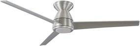 img 1 attached to 🔌 Smart Flush Mount Ceiling Fan with LED Light Kit and Remote Control - Tip Top Indoor/Outdoor 52in Brushed Aluminum (3000K)