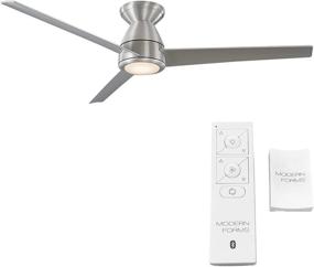 img 3 attached to 🔌 Smart Flush Mount Ceiling Fan with LED Light Kit and Remote Control - Tip Top Indoor/Outdoor 52in Brushed Aluminum (3000K)