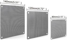 img 3 attached to 🖥️ Фильтр пыли для вентилятора ПК HFEIX 140 мм, 5.51х5.51 дюймов (ДхШ) - 10 штук, черный (140х140)
