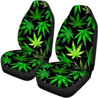 🌴 fkelyi 2 pack car seat covers: stylish tropical palm print for universal bucket front seats logo