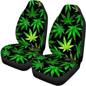 img 1 attached to 🌴 FKELYI 2 Pack Car Seat Covers: Stylish Tropical Palm Print for Universal Bucket Front Seats