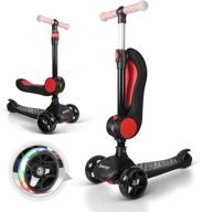 besrey kick scooter for kids ages 3-5: foldable 3 wheel scooter with seat and adjustable height for 🛴 boys and girls - led light wheels, rear brake included - ideal for toddlers and children 3-8 years old logo