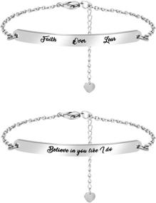 img 2 attached to Inspirational Bracelets Friendship Motivational Engraved