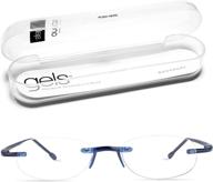 👓 scojo new york reading glasses - original gels readers: rimless oval frames for enhanced seo logo