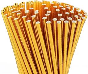 img 4 attached to 🥤 ALINK Gold Foil Paper Straws: Biodegradable Disposable Party Straws - Pack of 100