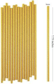 img 3 attached to 🥤 ALINK Gold Foil Paper Straws: Biodegradable Disposable Party Straws - Pack of 100