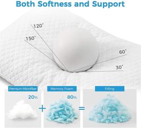 img 2 attached to Lifewit Premium Adjustable Loft Memory Foam Pillow - Hypoallergenic Cooling Pillow for Side, Back, and Stomach Sleepers - Washable Cover - CertiPUR-US Certified - Queen Size