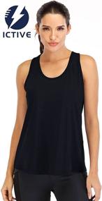 img 2 attached to 🏋️ ICTIVE Workout Tops for Women: Loose Fit Racerback Tank Tops with Mesh Back, Backless Design - Ideal Running and Muscle Tank Tops for Women