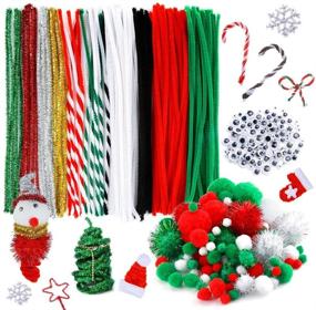 img 4 attached to 🔧 Caydo Pipe Cleaners Set - 350 Pieces, Including 120 Pipe Cleaners, 6 Sizes of Pom Poms, and 4 Sizes of Wiggle Eyes - Ideal Craft DIY Art Supplies