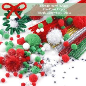 img 3 attached to 🔧 Caydo Pipe Cleaners Set - 350 Pieces, Including 120 Pipe Cleaners, 6 Sizes of Pom Poms, and 4 Sizes of Wiggle Eyes - Ideal Craft DIY Art Supplies