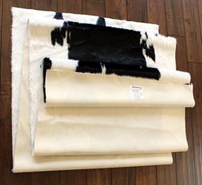 img 2 attached to 🐄 Masada Rugs: Black White Faux Fur Cowhide Area Rug (32x8.6) Runner - Stylish and Modern Accent Piece