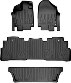 img 4 attached to Набор трехрядных ковриков MAXLINER, черного цвета, для Honda Odyssey 2018-2022 гг. - все модели.