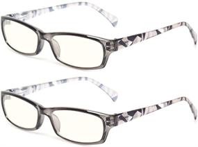 img 4 attached to 👓 Protect Your Eyes with 2 Pairs of Anti-Blue Light Computer Glasses for Women