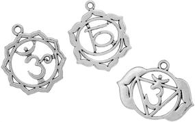 img 2 attached to 💎 Enhance Your Jewelry Creations with JGFinds Indian Chakra Energy Charms - 21 Pieces, 3 of Each Silver Tone DIY Jewelry Making Supplies