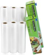 🛍️ kitchenboss vacuum sealer rolls bag - 6 pack of 8"x16.5' and 11"x16.5' food vacuum saver bag rolls with cutter box - 100 feet sous vide roll bag логотип