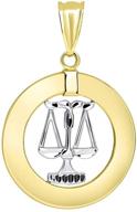 🌙 libra zodiac sign pendant in 14k two tone gold with open circle design logo