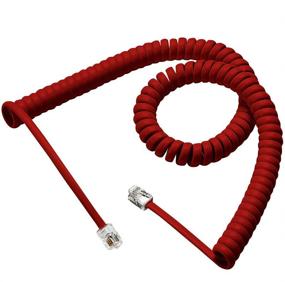 img 3 attached to 📞 Красный универсальный телефонный кабель, кабель для телефона, шнур для трубки - 2 штуки для оптимальной совместимости