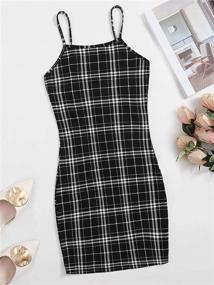 img 2 attached to Floerns Womens Plaid Bodycon Red Black Women's Clothing